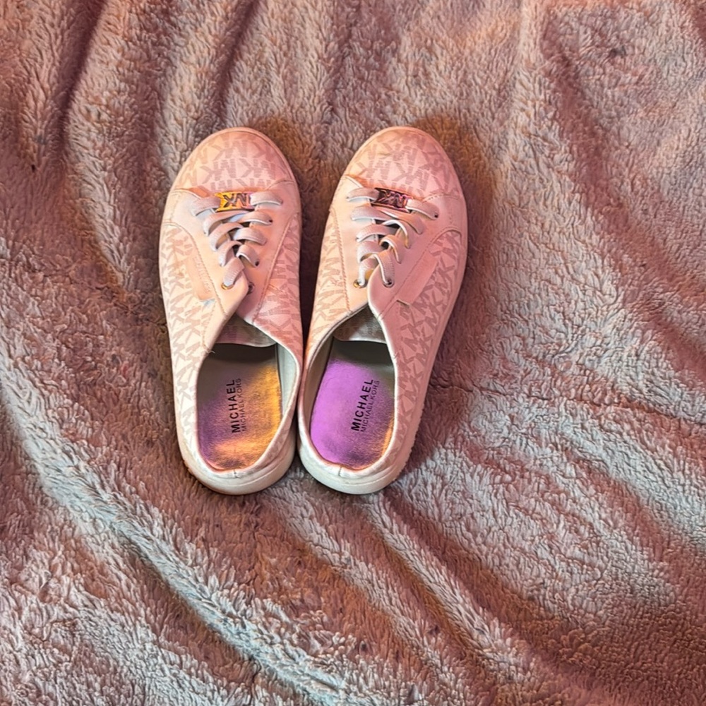 White shoes with Michael Kors logo
